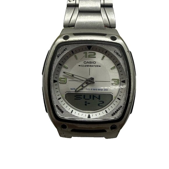 Casio AW-81D 2747 Illuminator Telememo Analog/Digital Men's Watch World Time - Picture 1 of 7